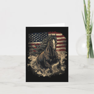 Tarjeta Bandera Patriótica Americana Caballo de Caballo de