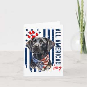 Tarjeta Bandera Patriótica Estadounidense Negro Labrador T