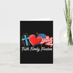 Tarjeta Bandera Patriótica Retro Fe Familia Libertad USA 4