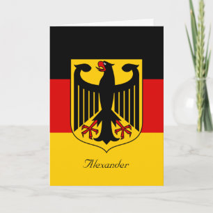 Tarjeta Bandera personalizada de Alemania con escudo de ar