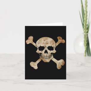 Tarjeta Bandera Pirata Calavera Y Huesos Cruzados Gráfico 