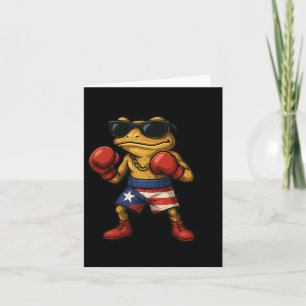 Tarjeta Bandera puertorriqueña de boxeo hunde la diversión
