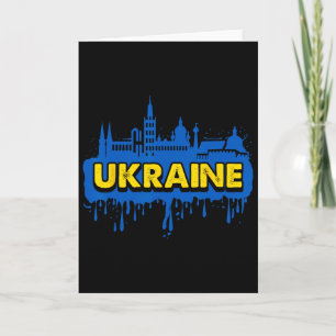 Tarjeta Bandera regalo Ucrania Ukraini Kiev Ucraniano Ukra