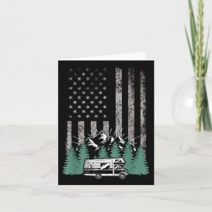 Tarjeta Bandera Retro Americana Rv There Camper Camping Gi