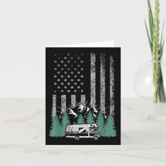 Tarjeta Bandera Retro Americana Rv There Camper Camping Gi