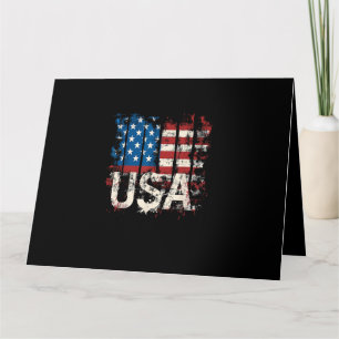 Tarjeta Bandera Retro Americana USA 4 de julio