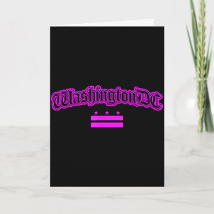 Tarjeta Bandera rosa de Washington Dc para mujeres y niñas