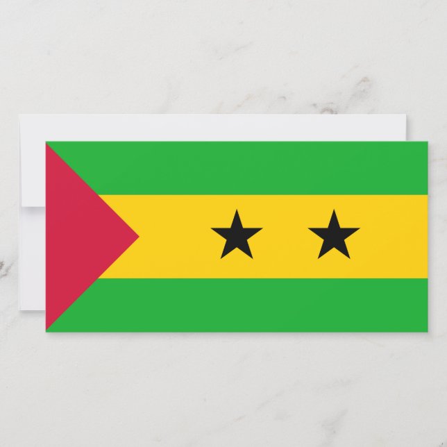 Tarjeta Bandera Santo Tomé y Príncipe (Santo Tomé y Prínci (Anverso)