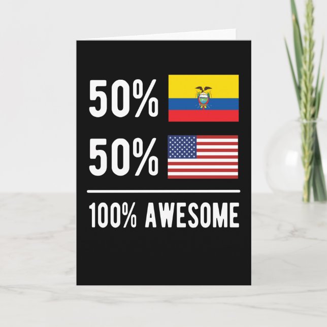 Tarjeta Bandera semiecuatoriana norteamericana Ecuador Est (Anverso)