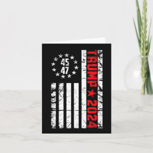 Tarjeta Bandera Trump 2024 - 45 47 Bandera de Trump Betsy 