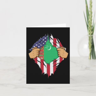 Tarjeta Bandera turcomana Turkmenistán Hombres Niñas Regal