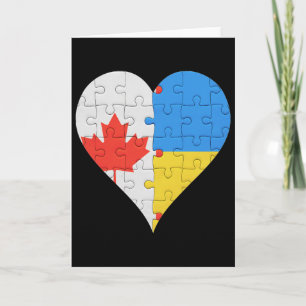 Tarjeta Bandera ucraniana canadiense Corazón Canadá Ucrani