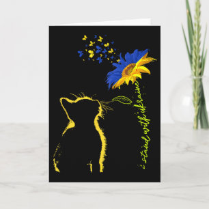 Tarjeta Bandera Ucraniana de Girasol Me Pongo Con Ucrania 