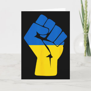 Tarjeta Bandera ucraniana Ucrania Solidaridad Puño en Alto
