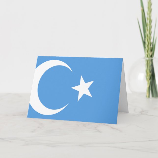 Tarjeta Bandera uigur del Turkestán oriental (Anverso)