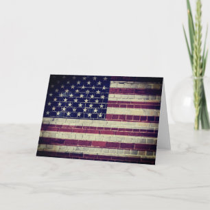 Tarjeta Bandera ventilado de Estados Unidos en una pared d