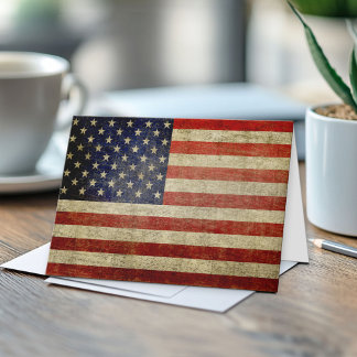 Tarjeta Bandera vieja estadounidense - Saludo patriótico