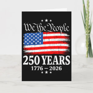 Tarjeta Bandera Vintage 250 Años EEUU 1776-2026 250 Cumple
