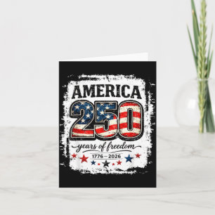 Tarjeta Bandera vintage de EE. UU. de 250 años 4 de julio 