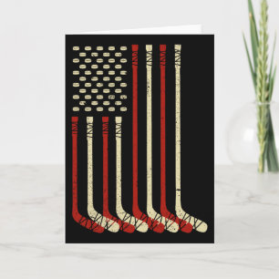 Tarjeta Bandera Vintage De Usa Hockey Sobre Hielo - Divert
