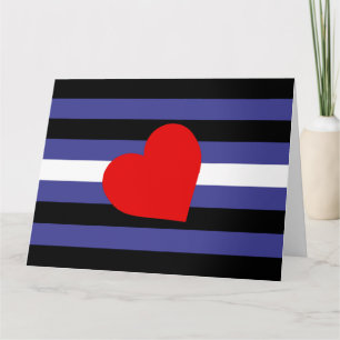 Tarjeta Bandera y corazón del orgullo de cuero