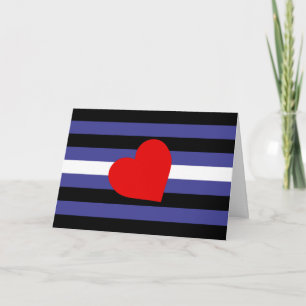Tarjeta Bandera y corazón del orgullo de cuero