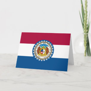 Tarjeta Bandera y emblema de Misuri, bandera de Misuri