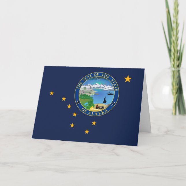 Tarjeta Bandera y Sello de Alaska, Bandera de Alaska (Anverso)