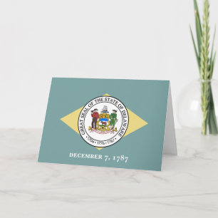 Tarjeta Bandera y Sello de Delawarean, Delaware