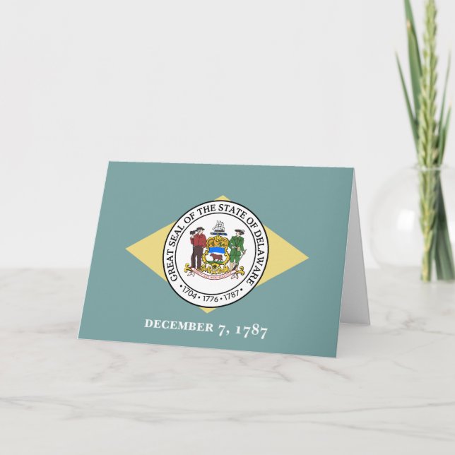 Tarjeta Bandera y Sello de Delawarean, Delaware (Anverso)