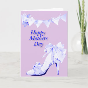Tarjeta Bandera y Zapato en Rosa y Azul