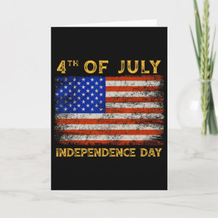 Tarjeta Banderas Americanas Feliz 4 de Julio Día de la Ind