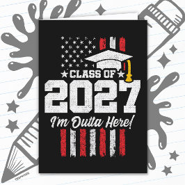 Tarjeta Banderas de Estados Unidos de la Graduación de últ