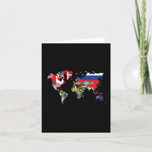 Tarjeta Banderas De Los Países Del Mapa Mundial Internacio