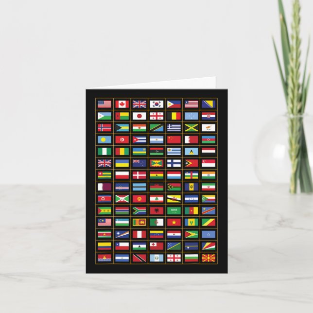 Tarjeta Banderas de los países del mundo internacional  (Anverso)