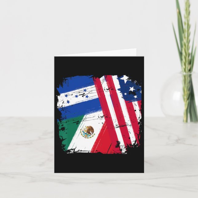 Tarjeta Banderas de Usa Mexico Honduras (Anverso)
