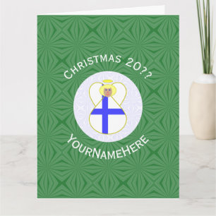 Tarjeta Banderas personalizadas de Navidad de ángel finlan
