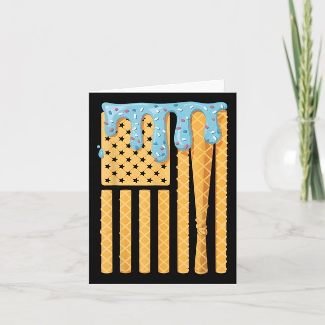 Tarjeta Bañera de béisbol, niños que manejan helado, ameri (Anverso)