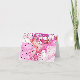 Tarjeta Bañeras rojas y rosas con puntos de polka notecard