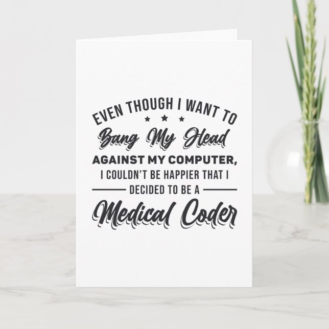 Tarjeta Bang My Head Medical Coder Coding Programador ICD (Anverso)