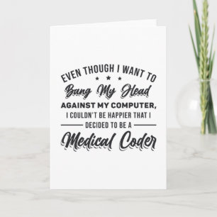 Tarjeta Bang My Head Medical Coder Coding Programador ICD