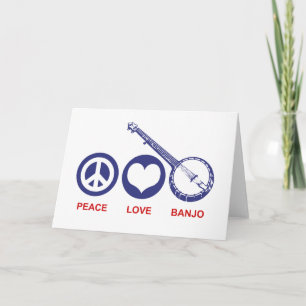 Tarjeta Banjo del amor de la paz