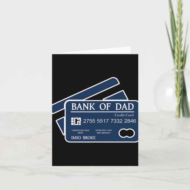 Tarjeta Bank Of Dad Credit Card Imso Broke Funny Dad Joke  (Anverso)