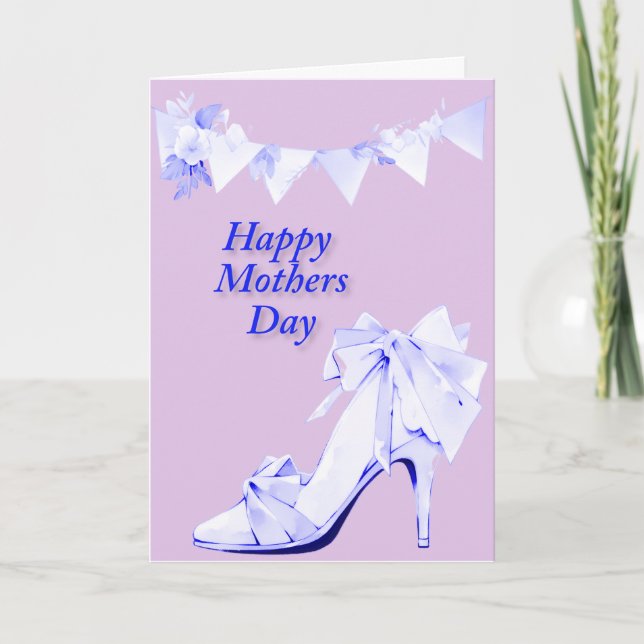 Tarjeta Banner y zapato en rosa y azul (Anverso)