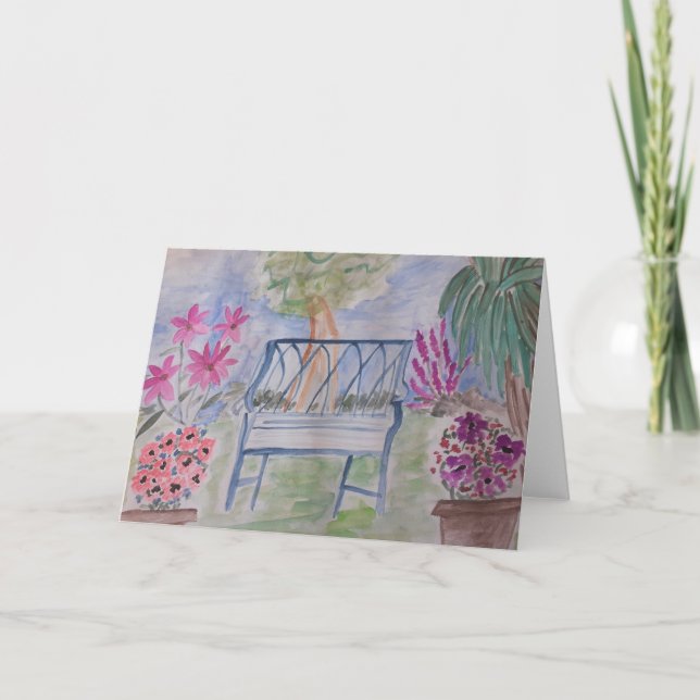 Tarjeta Baño de jardín de verano (Anverso)