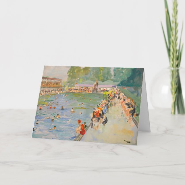 Tarjeta Baños de Chiswick | Sir John Lavery (Anverso)