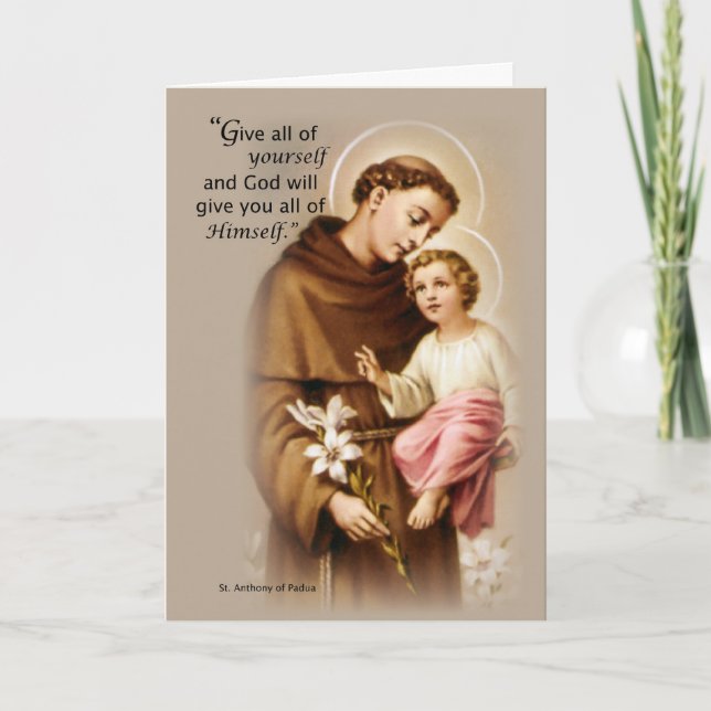 Tarjeta Banquete de las bendiciones de St Anthony (Anverso)