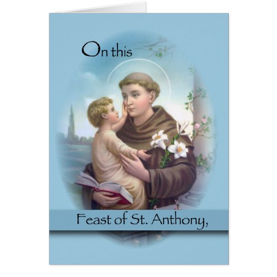 Tarjeta Banquete de St Anthony, azul
