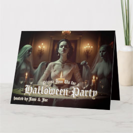 Tarjeta Banquete gótico de Halloween a la luz de las velas