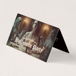 Tarjeta Banquete gótico de Halloween a la luz de las velas